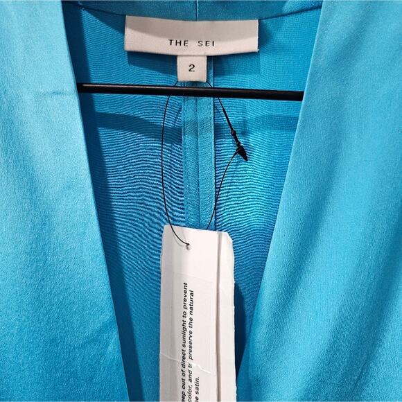 The Sei Long Sleeve Tie Front Blouse in Sky - Picture 6 of 11